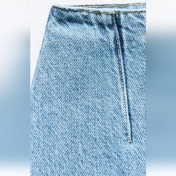 ZARA CROSSOVER Z1975 DENIM MIDI SKIRT - Picture 7 of 7